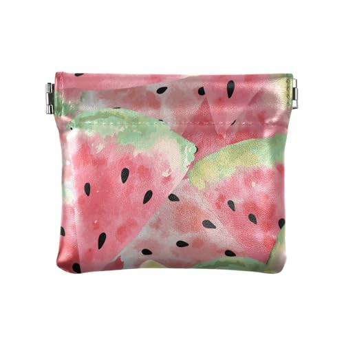 BOESI Watermelon Squeeze Coin Purse, Leather Coin Purse, Mini Wallet, Compact and Portable, Unisex