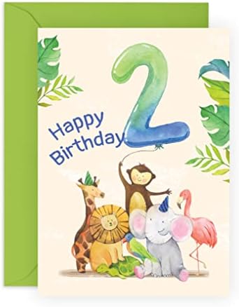 Central 23 Milestone Baby Cards Age 1 - First Birthday Card For Boy - Jungle Animals - Kids Birthday Card One Year Old - Comes With Fun Stickers - Made In The UK