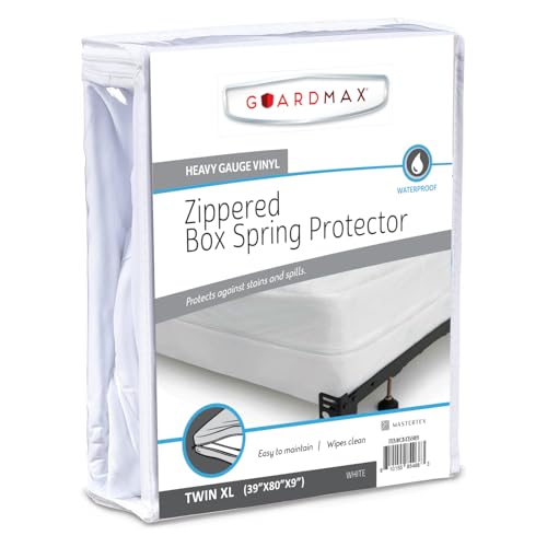 Guardmax Heavy Duty Vinyl Box Spring Cover - Twin XL Size Waterproof Breathable Zippered Box Spring Encasement - 6 Side Absorbent Boxspring Protects Against Bed Bugs, Dust Mites, Spills, and Stains. by Guardmax - Used condition - US$18.46