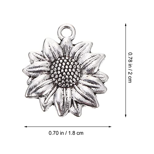 Girassol Encantos Pingente Miçangas Vintage: 100 Pcs Bead de Girassol Jóias Encontrando Pingentes Ar