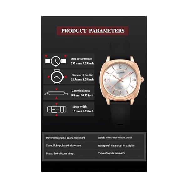 Women's Quartz Wrist Watch,Casual Stylish Business Sport, Silicone Band, Analog Display,Waterproof Nurse Lady Watches - Image 6
