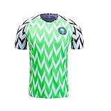  Herren Trikot Fußball Trikot, Fan Trikot Nigeria Heim Fußball Trikot, Herren Adult-Shirts Leichtathletik Retro Sport Freizeit T-Shirt-S