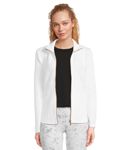 Image of Skechers Women's Cozy Fit Diamond Ottoman Jacket Sweatshirt, Bright White, Medium
