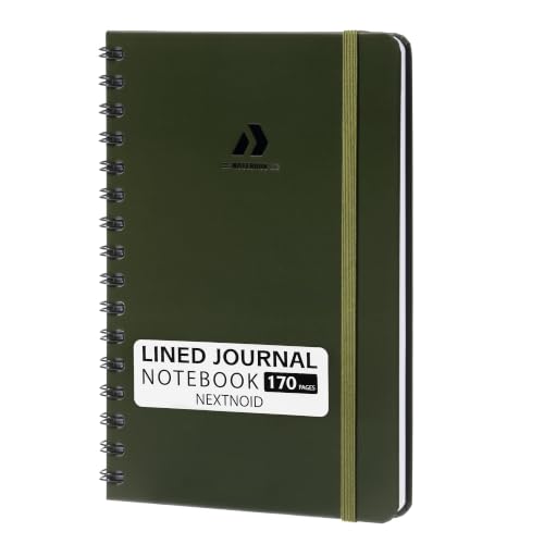 Nextnoid A5 Lined Spiral Notebook - 170 Page, College Ruled, Woodland Olive