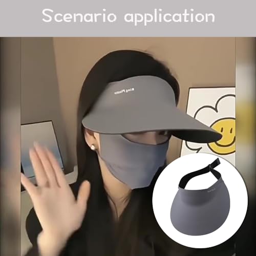 Chapéu de sol com aba de viseira cinza, portátil, aba grande, ultraleve, para viagens diárias, pesca