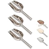 3 Stück Eisschaufel aus Edelstahl, Edelstahl Schaufel, Futterschaufel und Popcorn Schaufel, Praktisches Set für für Küche/Bar/Garten/Supermarkt, für Mehl, Eiswürfel, Essen, Kandiszucker, Bohnen