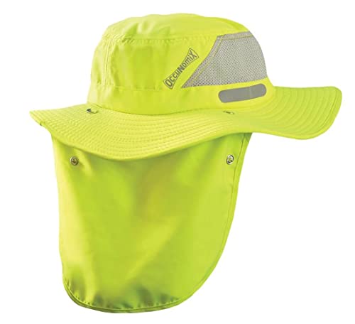 OccuNomix Tuff & Dry Wicking & Cooling Hi Viz Yellow Ranger Hat with Neck Shade - Large - TD500-HVY-L
