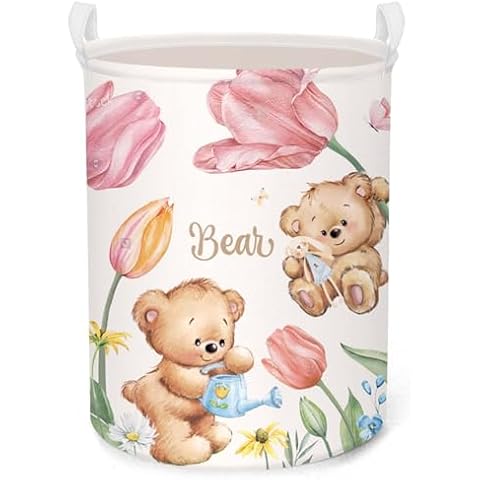 Clastyle 45L Pink Bear Laundry Hamper Cover