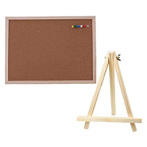 Wooden Frame Notepad Board - Double-Sided Cork...