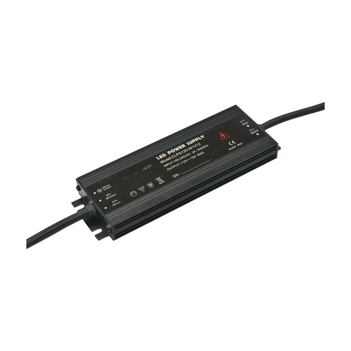 Fuente de alimentación conmutada for exteriores, transformador potencia con letras luminosas LED, tira luz 12v y 24v, ultrafino(CLPS120-W1V12)