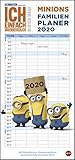 Minions Familienplaner. Wandkalender 2020. Monatskalendarium. Spiralbindung. Format 21 x 45 cm