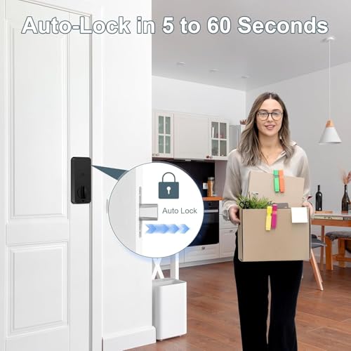 Smart Door Lock Fingerprint Deadbolt, Keyless Entry Door Lock with App Control, Digital Electronic Keypad Touchscreen Code Auto Lock, Biometric Smart Locks for Front Door (Black) by smaworker - Used condition - Image 5