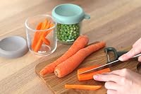 BÉABA, Set mit 2 Glasbehältern zur Aufbewahrung von Babynahrung/extra widerstandsfähiges Glas, 100% dicht, temperaturbeständig, gefrierfest, sterilisierbar, mit Skala, 250 ml, Salbeigrün/Gazelle – Ansicht 8
