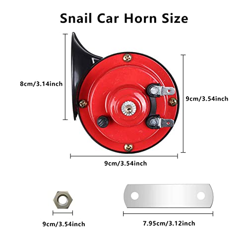 300 Db Super Loud Train Horn,1Pair 12V Waterproof Double Horn Raging Sound Raging Sound For Car, Motorcycle, Truck, Bike, Boat (Red) #TOP1