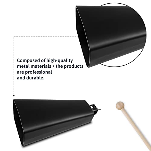 image for Soulmate Cowbell Instrument 8 inch Metal Steel Cow Bell Noise Makers C