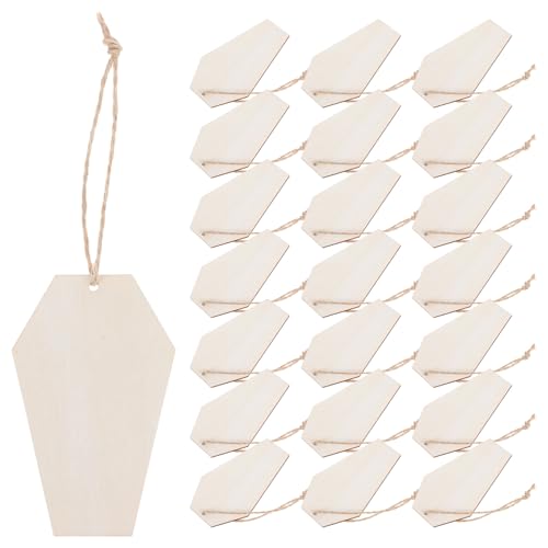 DIYEAH Halloween Tombstone Decorations - 30Pcs Unfinished Wood Cutouts for
