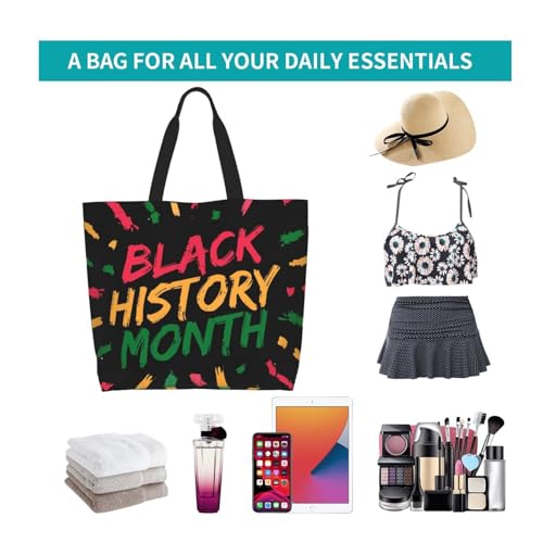 Black History Month Tote Bag for Women Large Casual Should Bag with Inside Pocket Reusable Handbag Shopping Bag4
