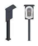 DIE-LADESÄULE.DE La colonna di carico – colonna di carica, base per Zappi Wallbox – in acciaio inox – con tetto e gancio per cavi – verniciato a polvere – antracite – produzione tedesca