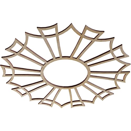 Image of Ekena Millwork 16 inchOD x 5 5 /8 inchID x 3 /8 inchT Augustus Wood Fretwork Pierced Ceiling Medallion, Birch