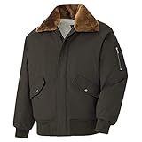 [ミドリ安全] 防寒服 作業着 メンズ 長袖 パイロットジャンパー 綿 撥水 ボア付 PJ16 上 OD L