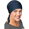 Cardani Instant Tie Headscarf - Padded Easy Tie Triangle Scarf in Luxury Bamboo Luxury Bamboo - Midnight Blue