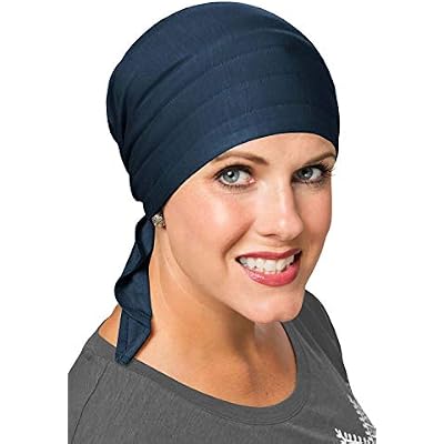 Cardani Instant Tie Headscarf - Padded Easy Tie Triangle Scarf in Luxury Bamboo Luxury Bamboo - Midnight Blue