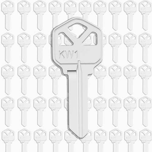 Premium Brass KW1 Key Blanks, Nickel Plated Surface, Uncut Blank