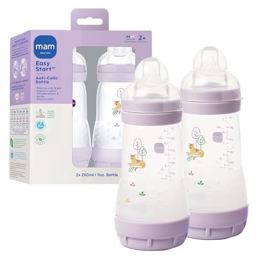 MAM Easy Start Matte Anti-Colic Baby Bottles, 9 oz (2 Count), Medium Flow Nipples, Baby Girl,2 Count (Pack of 1)