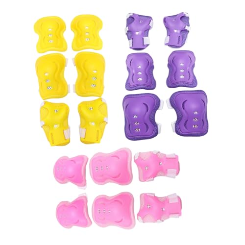 MUSISALY 6Pcs Protective Gear Knee Pads Elbow Pads Wrist Guards for Cycling Skateboarding and Outdoor Sports Pink for Ages