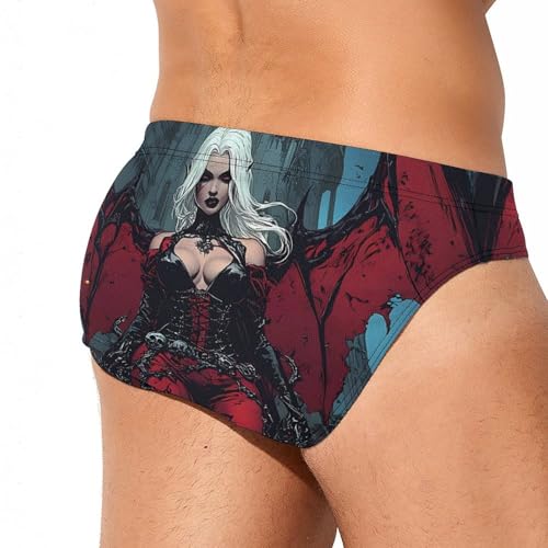 Gothic Queen Skull of Death Mens Swim Briefs Sexy Bikini Swimwear Bathing Suits Trunks3