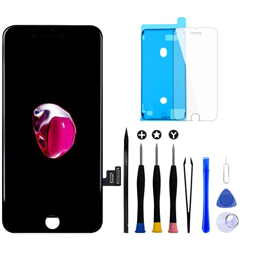 Goldwangwang iPhone 7 Plus Screen Replacement Black,5.5inch 3D Touch LCD Screen Digitizer Replacement Frame Display Assembly Set with Repair Tool kit + Tempered Glass Screen Protector + Instruction