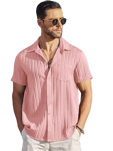 Image of Noble Monk Men's Polyester Regular Fit Solid Casual Shirt |Half Sleeve | |Stylish Shirt