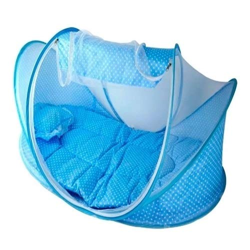Berço Portátil com Mosquiteiro cor Azul