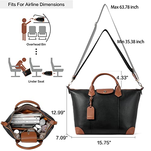 Bostanten Weekender Bags For Women Large Duffle Leather Travel Tote Overnight Bag Carry On Duffel With Adjustable Shoulder Strap… #TOP1