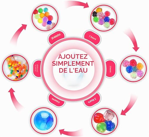 iCOOLIO Lot de 50 000 perles d'eau transparentes orbies XXL pour fleurs, boules de gel – vue 2