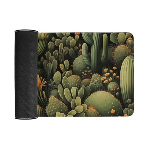 Tapis de souris de jeu vert cactus grand format bureau