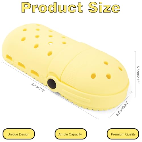 Image of elephtree Funny Shoes Shaped Silicone Pencil Holder for Teacher Appreciation Gifts Adult Pencil Storage Organizer Cute Desktop Pen case Creative Stationery Storage for Office Classroom Home (Yellow)