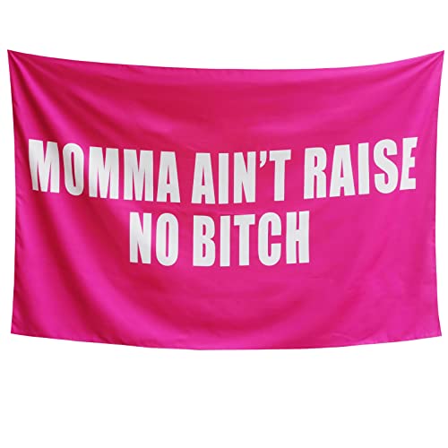 Xtzybtx Funny Tapestry Momma Ain't Raise No Bitch Humorous Words Tapestry, Wall Hanging Dorm, Bedroom, Room Decoration 60X40 Inches #TOP2