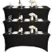 3piezas de 6pies de Spandex Negro para Mesa, Mantel elástico de Spandex, Mantel de cóctel Rectangular, Ropa de Mesa Negra Ajustada Antiarrugas Lavable para Bodas/Fiestas de cumpleaños(Negro)