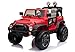 Mondial Toys Auto ELETTRICA 12V per Bambini 2 POSTI Maxi Fuoristrada con Telecomando 2.4G Soft Start AMMORTIZZATORI Ruote in Gomma Full Optional Rosso