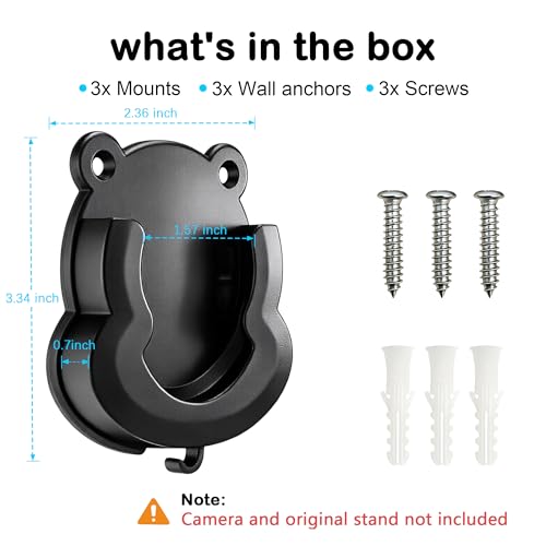 Image of 3 Pack Blink Camera No Drill No Screws Wall Mount Bracket, Strong Adhesive Wall Mount for Blink Outdoor 4, Outdoor 2K+, Mini, Mini 2K+, Ring Indoor Cam-Black