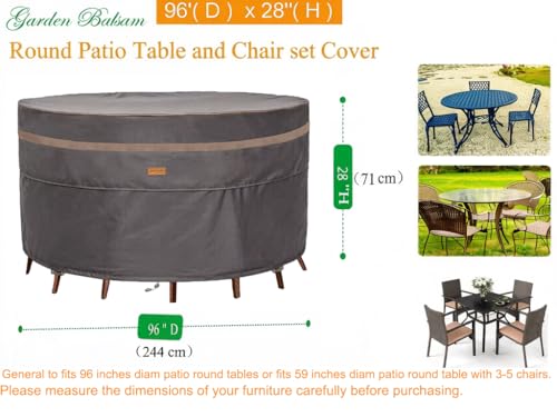 Garden Balsam Round Patio Table Cover Outdoor Furniture Waterproof 96"Dia — view 2