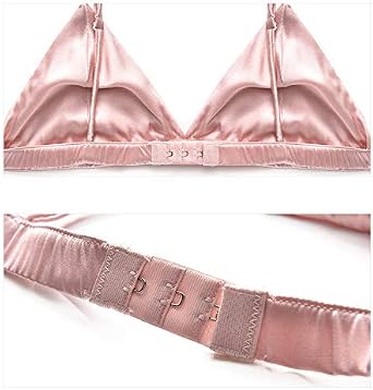 Women's Silk Satin Triangle Bralette Wire-Free Soft Cup Bra | Premium Real Silk, Breathable, Comfortable, Second-Skin Feel. No Padding, Plunge, Seamless, Sexy