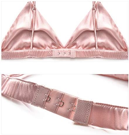 Women's Silk Satin Triangle Bralette Wire-Free Soft Cup Bra | Premium Real Silk, Breathable, Comfortable, Second-Skin Feel. No Padding, Plunge, Seamless, Sexy