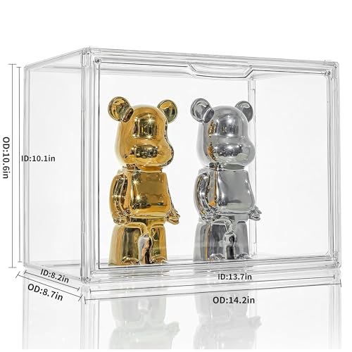 Attelite Clear Acrylic Display Case,Display Storage Box Countertop with Magnetic Door,Stackable Dustproof Protection Showcase for Action Figures,Collectibles - Thumbnail 2