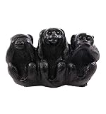 Coco Papaya Les 3 singes de la Sagesse - Petittes statuettes en résine Noire