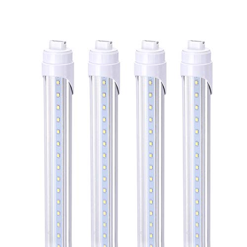 T8 T10 T12 8FT LED Tube Light Bulbs, 45W 5400LM, 6000K, 2 Pin R17D HO End LED Replacement for Fluorescent Tube,Clear Cover, Ballast Bypass, Warehouse Workshop Garage Lights (25Pack),Ship from USA T8 T10 T12 8FT LED Tube Light Bulbs, 45W 5400LM, 6000K, 2 Pin R17D HO End LED Replacement for Fluorescent Tube,Clear Cover, Ballast Bypass, Warehouse Workshop Garage Lights (25Pack),Ship from USA