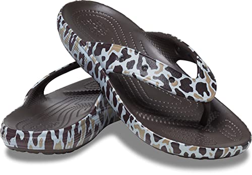Crocs Unisex Men's And Women's Classic Flip Flops, Khaki/Leopard, 6 Us #TOP5