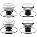 Coolty 4 Stück Edelstahl Topfdeckelgriffe, Kochtopf Pan Deckel Ersatzgriff, Universal Pot Lid Deckel Knopfgriffe, 2 Arten