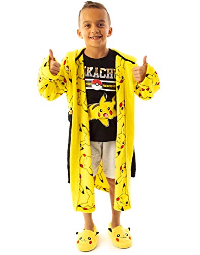 Pokemon Dressing Gown Kids Boys Girls Pikachu 3D Ears Pjs Bathrobe2